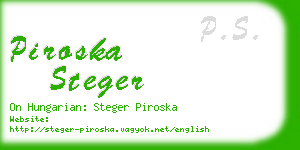 piroska steger business card